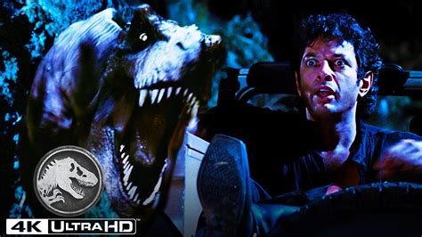 Jurassic Park The T Rex Chase In K Hdr Youtube