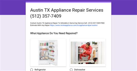 Austin Tx Appliance Repair Services 512 357 7409