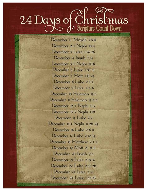 Bible Verse Advent Calendar Advent Scripture Christmas Scripture Lds