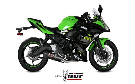 MIVV Full System 2x1 Oval Carbon Standard Exhaust For Kawasaki Ninja