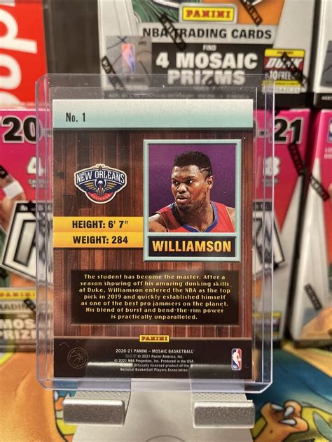 Zion Williamson Panini Mosaic Jam Masters Base Insert Sp