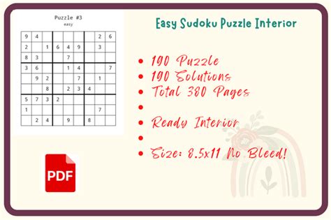 Easy Sudoku Puzzles Interior Kdp Graphic By Jerin Design Creative Fabrica