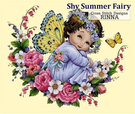 Shy Summer Fairy Cross Stitch Pdf Pattern Etsy