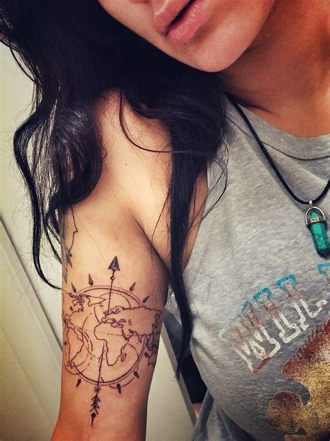 Cool World Map Tattoos Designs Geography Continent Map