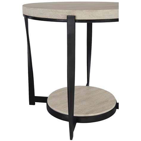 Bernhardt Berkshire 405125 Contemporary Side Table With Round Stone Top Wayside Furniture