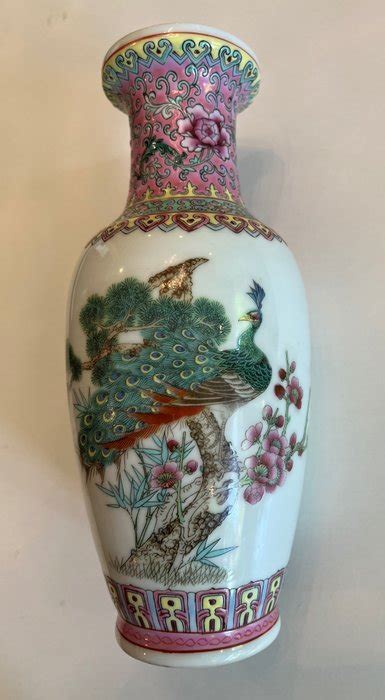 Vase 1 Porcelaine paon Chine Seconde moitié du Catawiki