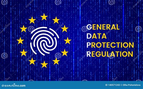 GDPR European Union Data Protection Act Modern Banner With EU Flag