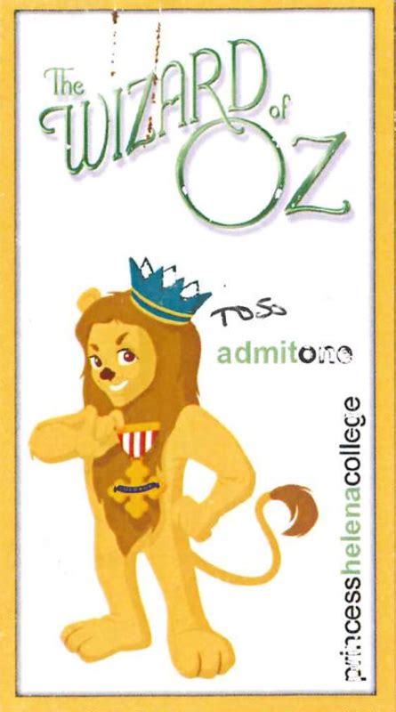 Ticket to performance of Wizard of Oz; 2022.201.1 | eHive