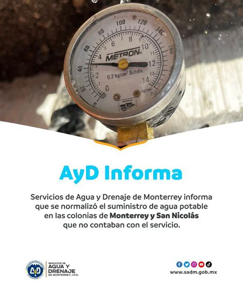 Agua Y Drenaje Mty On Twitter Aviso Para Nuestros Usuarios De Monterrey Y San Nicolás