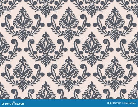 Damask Seamless Pattern Element Vector Floral Damask Ornament Vintage