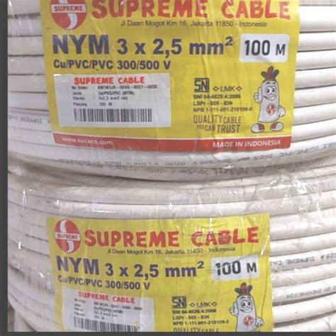 Jual Kabel Listrik SUPREME NYM 3X2 5MM Nym 3x2 5mm KAWAT 100M 50M Murah