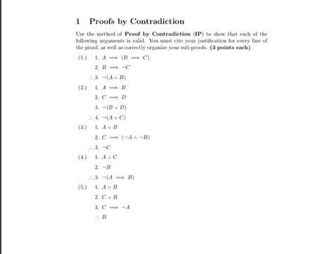 1 Proofs By Contradiction Use The Method Of Proof By