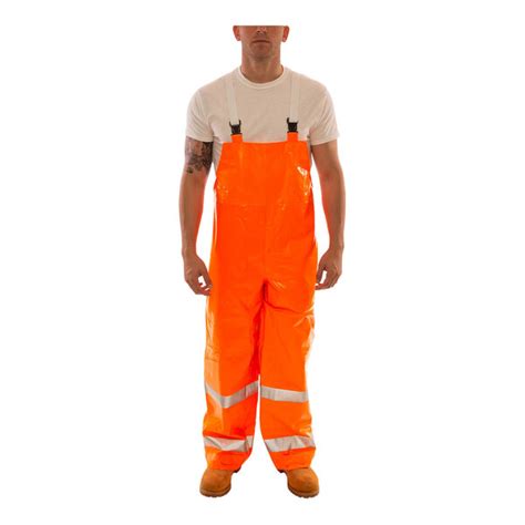 Tingley Comfort Brite Class E Hi Vis Orange Rain Overalls O Lg L