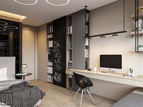 DE&DE/Gorgeous minimalism with wooden accents on Behance | Home office ...