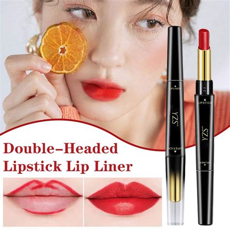 Sf Double Headed Lipstick Lip Liner Non Discoloring Lip Pen Matte