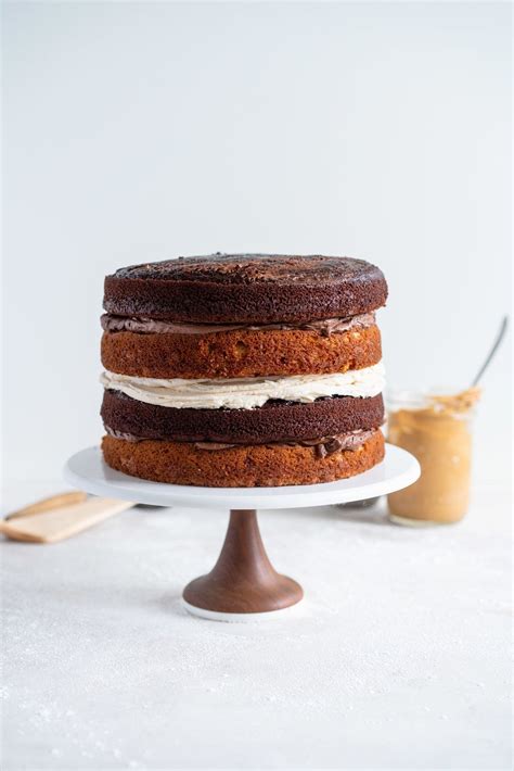 Chocolate And Peanut Butter Layer Cake With Chocolate And Peanut Butter