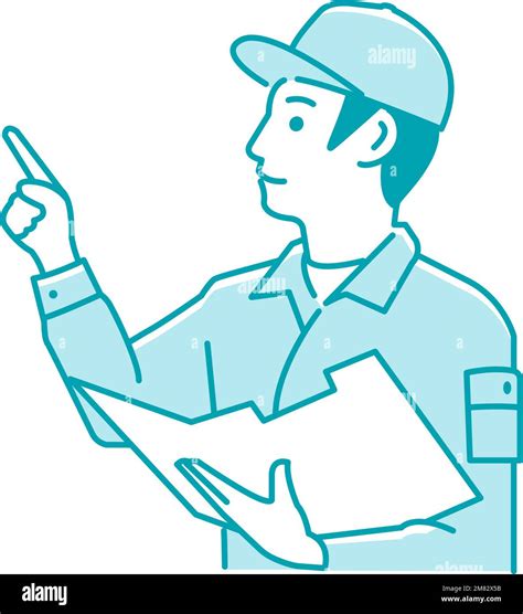 Vector Illustration Of A Male Worker Doing Regular Inspection Stock