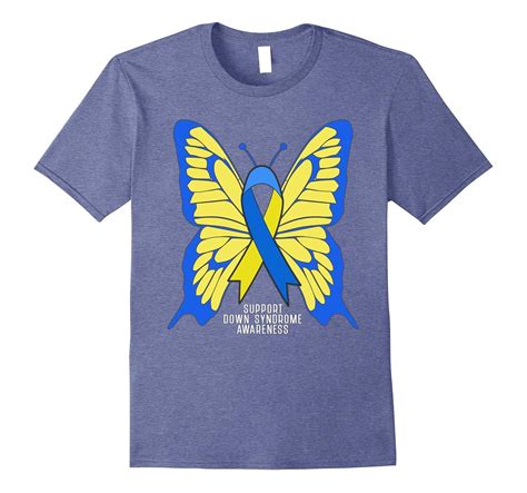 Down Syndrome Awareness T Shirt Blue Yellow Ribbon Butterfly T Shirt Managatee