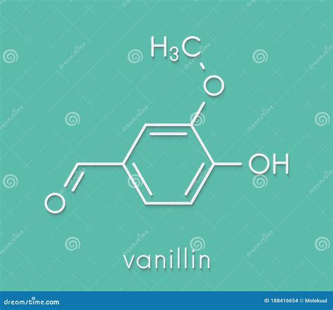 Vanillin Vanilla Extract Molecule Skeletal Formula Chemical Structure