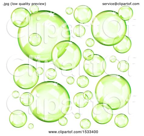 Clipart of Floating Green Bubbles - Royalty Free Vector Illustration by ...