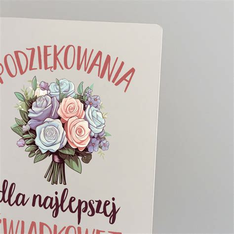 Podziękowania dla najlepszej świadkowej Wydruk na szkle akrylowym z