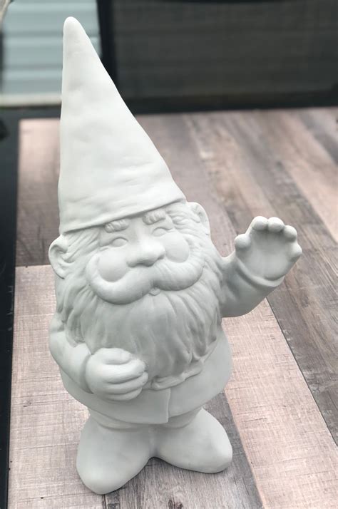 12 Concrete Gnome Statue Gnome Ceramic Pottery Bisque Etsy Ireland