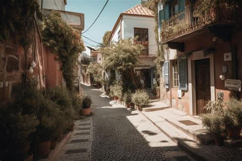 Premium AI Image | A street in the old town of plovdiv