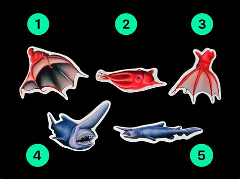 Deep Sea Creatures Sticker Pack Goblin Shark Stickers Etsy