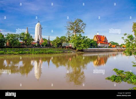 The Chao Phraya River And Wat Phutthaisawan Monastery Of Buddhist