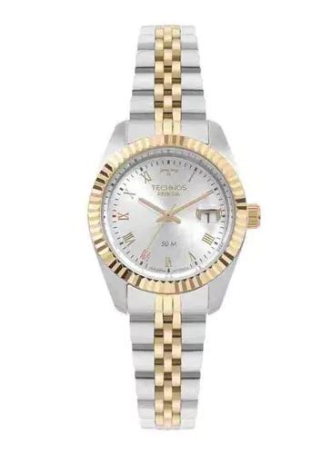 Relógio Technos Feminino Riviera Bicolor Prata E Dourado Cor da correia