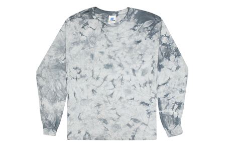 Colortone Tie Dye Crystal Wash Long Sleeve T Shirts Men Adult S To 3xl