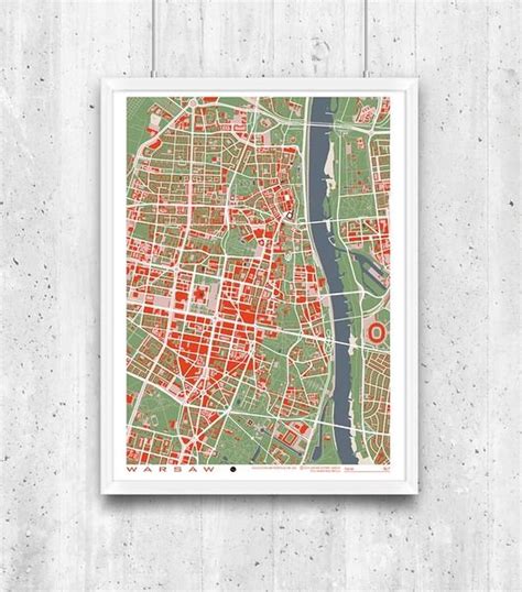 Warszawa Plan Miasta Plakat Minimalmill Archiwum Pakamera