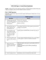 Unv Docx Unv Topic Social Work Worksheet Details Complete