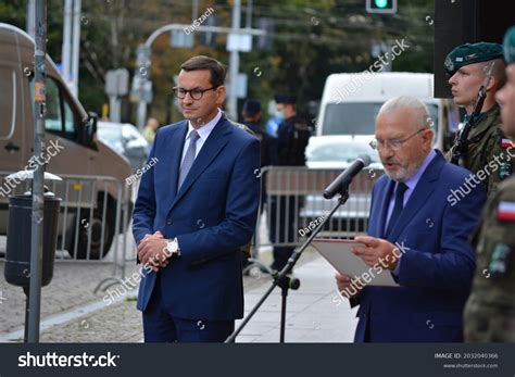 Wroclaw Poland Unveiling Lech Plaque Stock Photo