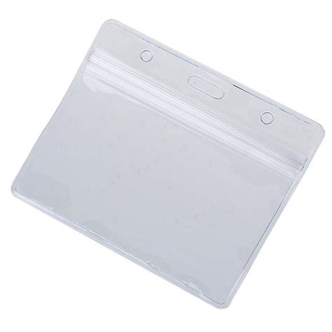 10 X Clear Vertical Id Badge Card Plastic Pocket Holder Pouches 100 X