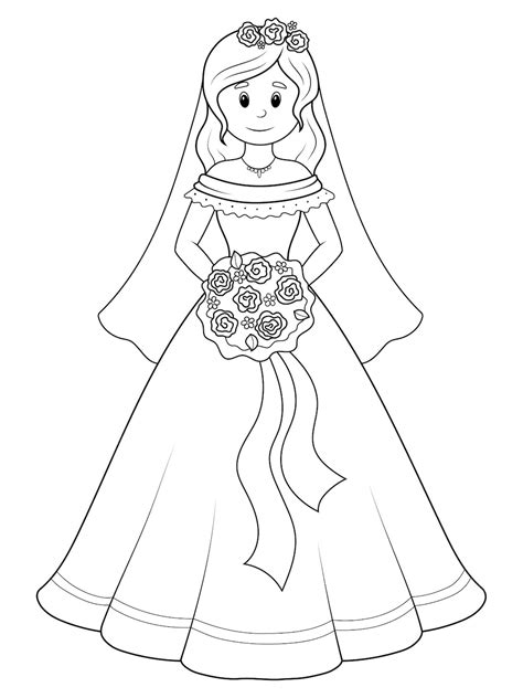 Premium Vector Girl In A Wedding Dress The Bride Is Isolated Page