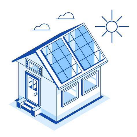 Simple Solar Cell Home System Diagram Energy Saving Icon Symbol