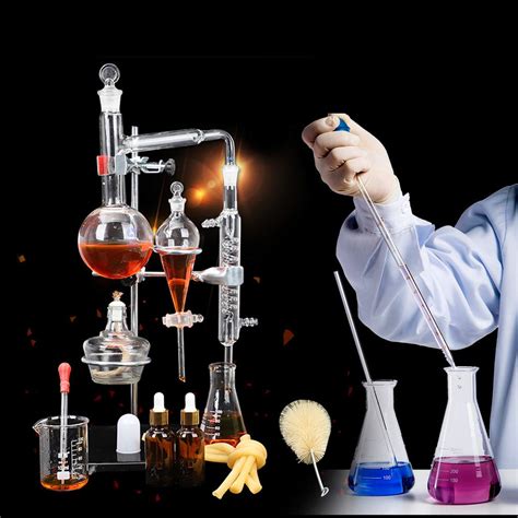 Buy 500ml Lab Essential Oil Distillation Apparatus Water Distiller Purifier Glassware 24pcs