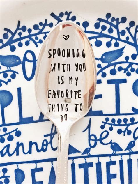 Stamped Silver Spoon Love Spoon T For Him T For Her Stamped Silver Spooning Pun