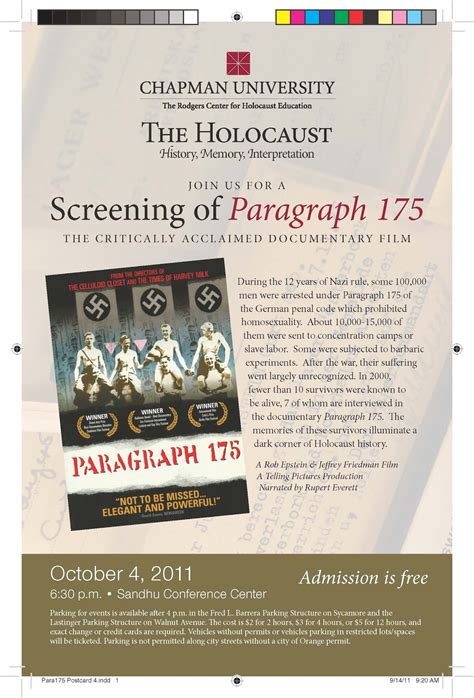 Screening of Paragraph 175, Oct. 4 - The Voice of Wilkinson
