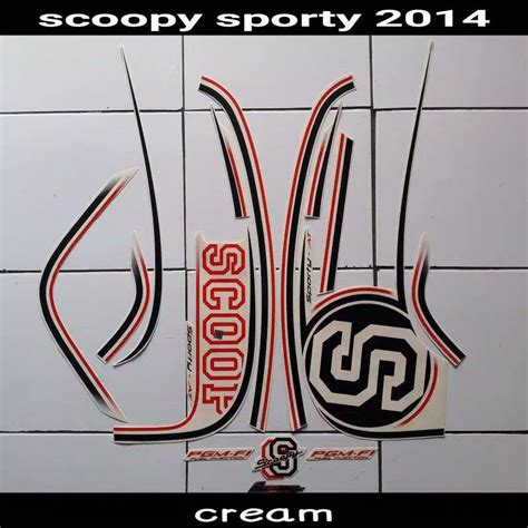 Jual Striping Sticker Lis Body Honda Scoopy Sporty Cw Fi Cream