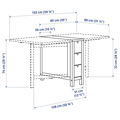 Norden Slagbord Bjørk 26 89 152x80 Cm Ikea