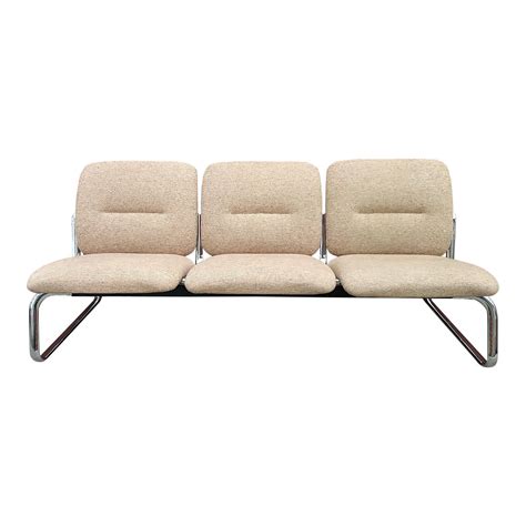 Vintage Mid Century Steelcase 3 Seat Sofa Bench For Sale Sofa Bench