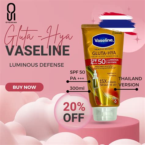 Vaseline Gluta Hya Body Lotion LUMINOUS DEFENSE SUNSCREEN SPF 50 PA