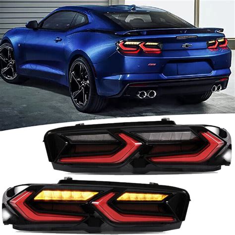 Vland Tail Lights For Chevrolet Camaro Smoke Red Lens Led