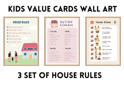 House Rules for Kids, House Rule Wall Art, Family Rule Wall Art, Home