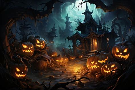 Premium AI Image | Halloween banner Dark horror Jackolantern image ...