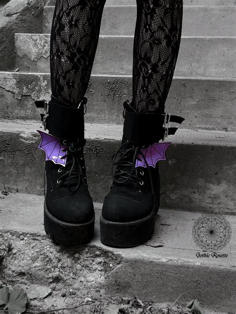 Purple Shoe Wings Mini Pastel Goth Wings Shoe Wings Gothic Etsy