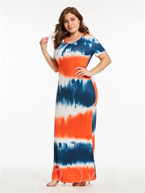 Plus Size Tie Dye Prints Maxi Dress Plus Size Summer Dresses Dresses Floor Length