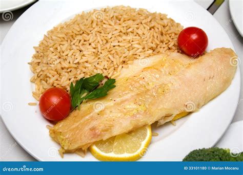 Grilled Fish Fillet With Rice